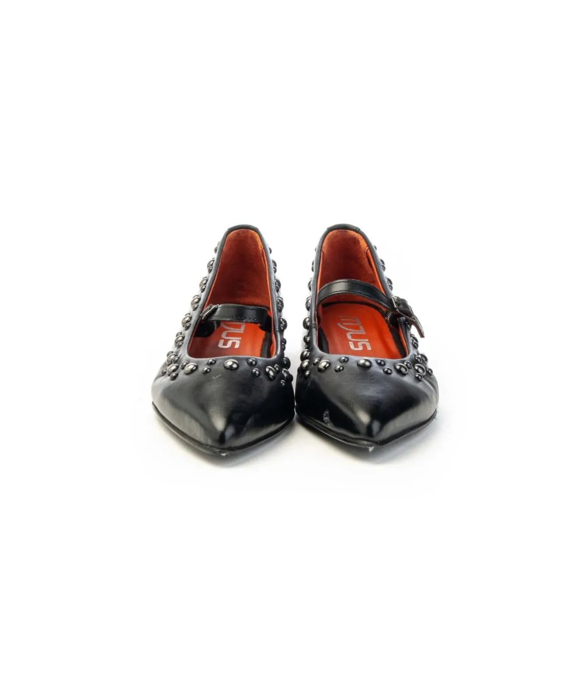 ballerina_mjus_t_in_pelle_4.webp Ballerina Mjus T98108 in pelle nera con borchie e cinturino Donna