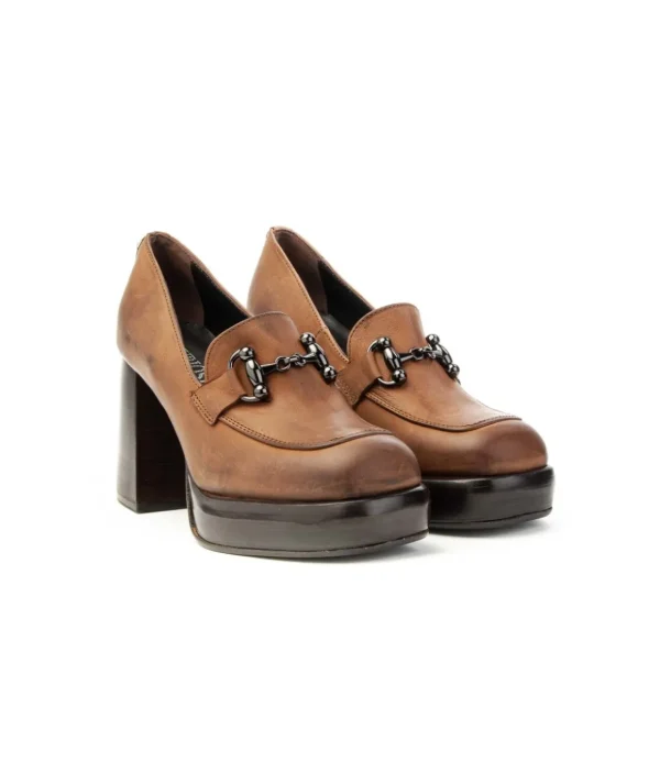 Curiosite` scarpe 2139 Mocassino Morsetto con plateau donna