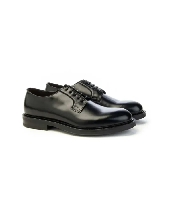 Derby Green George in Pelle Spazzolata Nero Uomo