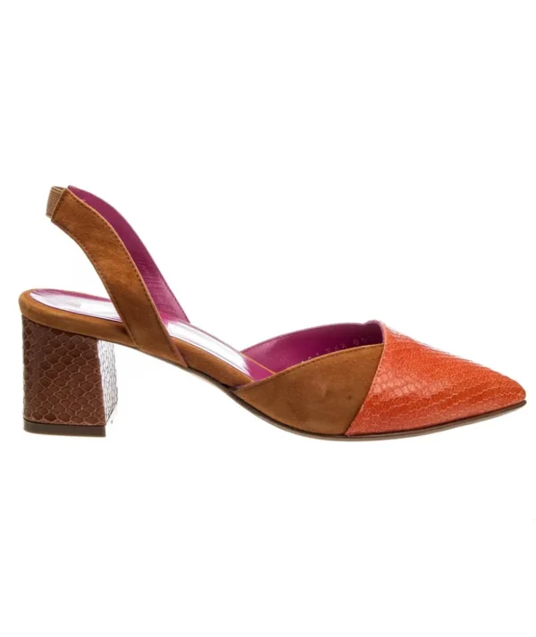 LE BABE 1259 SLINGBACK STAMPA PITONE 5CM