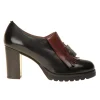 Mocassino Calpierre con tacco e frangia con nappine Donna