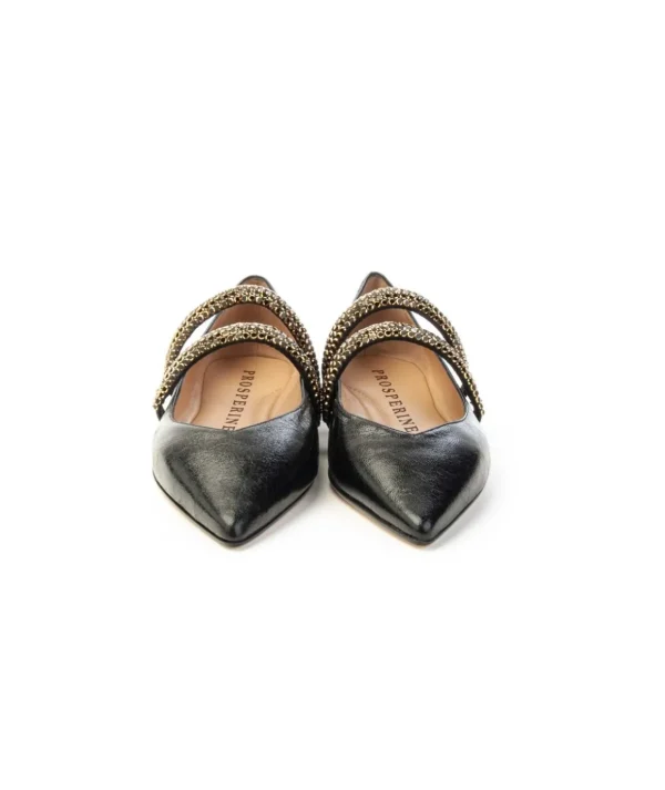 Prosperine Ballerina 2540 in naplak e doppio cinturino strass