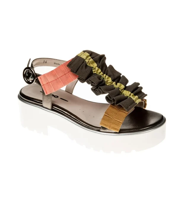 Sandalo 181 in pelle laminata platform 2T Donna multicolore