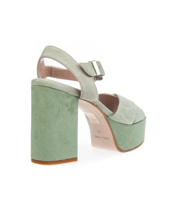Sandalo con Plateau 9 cm camoscio 8121 T90 Donna