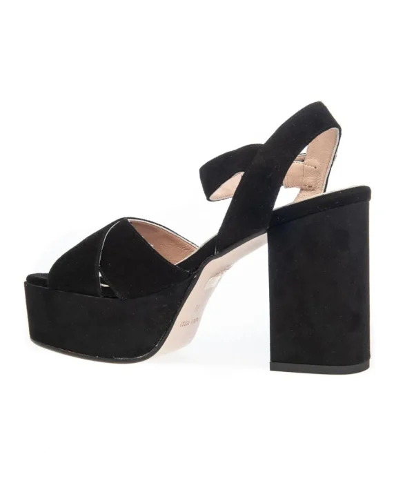 Sandalo con Plateau 9 cm camoscio 8121 T90 Donna