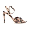 Sandalo con tacco 9 cm in tessuto ghepardato Alberto Gozzi Animalier Donna
