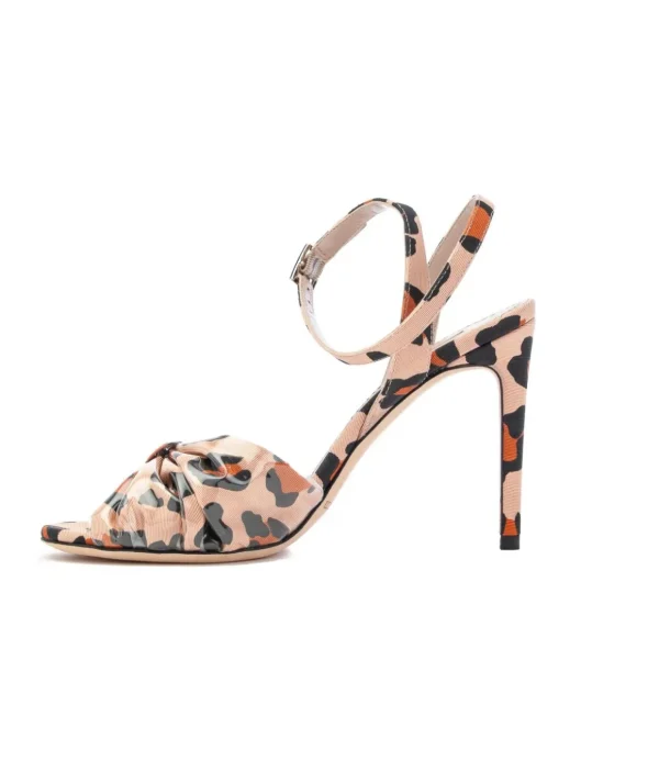Sandalo con tacco 9 cm in tessuto ghepardato Alberto Gozzi Animalier Donna