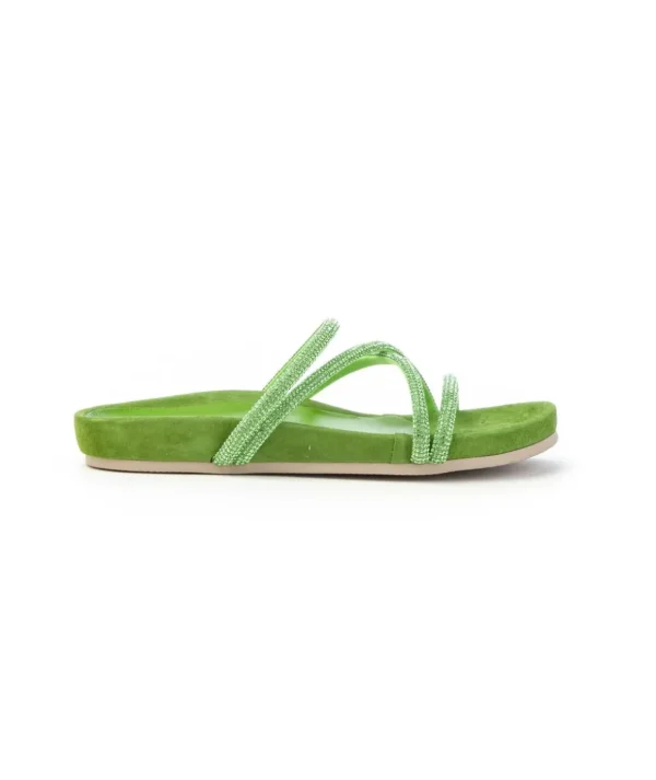 Sandalo in camoscio con strass Kess 24747