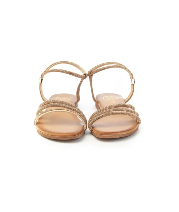 Sandalo in camoscio con strass 18+ 8181 Donna