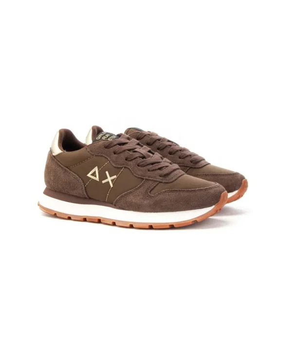 Sneakers Sun68 Z44202 Ally Gold Silver in pelle scamosciata Donna